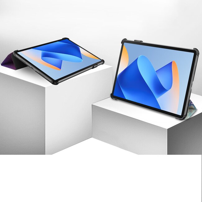Case2go - Tablet hoes geschikt voor Huawei MatePad 11 (2023) - Tri-Fold Book Case - Auto Wake/Sleep functie - Galaxy