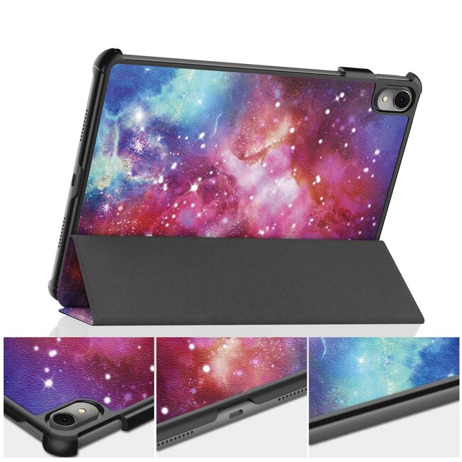 Case2go - Tablet hoes geschikt voor Huawei MatePad 11 (2023) - Tri-Fold Book Case - Auto Wake/Sleep functie - Galaxy