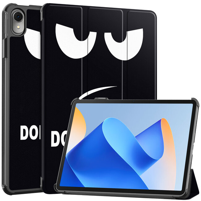 Case2go - Tablet hoes geschikt voor Huawei MatePad 11 (2023) - Tri-Fold Book Case - Auto Wake/Sleep functie - Don't Touch Me