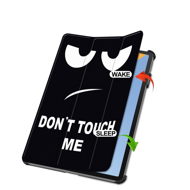 Case2go - Tablet hoes geschikt voor Huawei MatePad 11 (2023) - Tri-Fold Book Case - Auto Wake/Sleep functie - Don't Touch Me