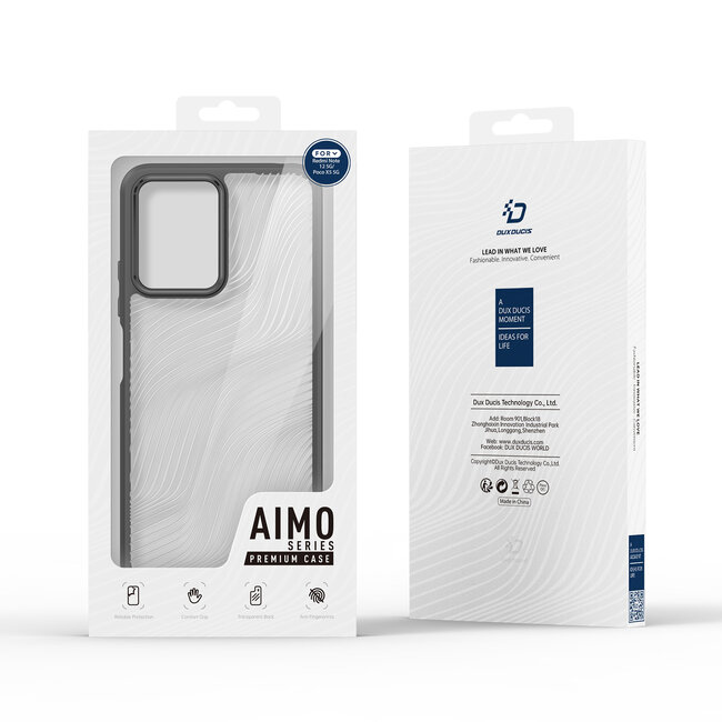 Dux Ducis - Telefoon Hoesje geschikt voor de Redmi Note 12 5G - Back Cover - Aimo Series - Zwart