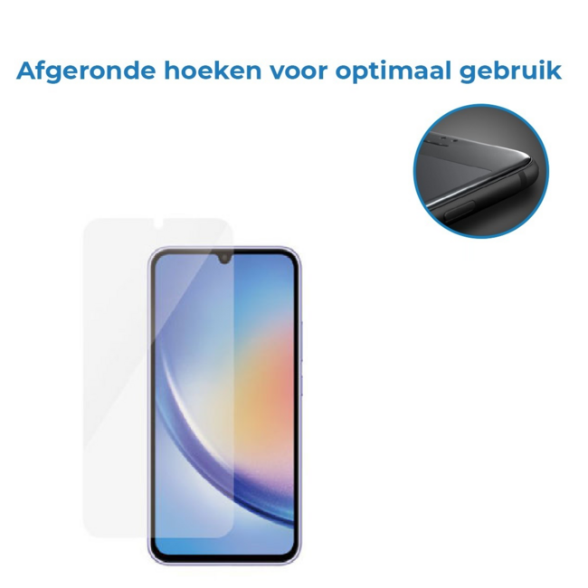 Case2go - Screenprotector geschikt voor Samsung Galaxy A34 5G - Tempered Glass - Gehard Glas - Transparant