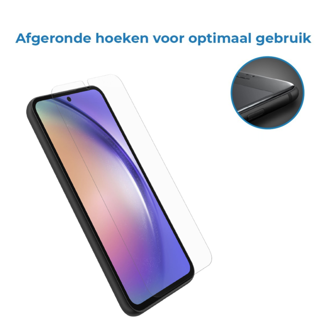 Case2go - Screenprotector geschikt voor Samsung Galaxy A54 5G - Tempered Glass - Gehard Glas - Transparant