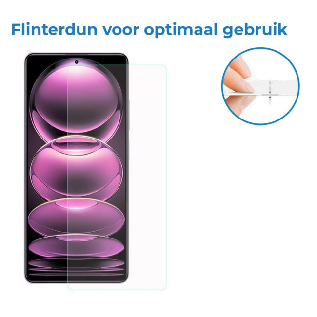 Case2go - Screenprotector geschikt voor Xiaomi Redmi Note 12 Pro - Tempered Glass - Gehard Glas - Transparant