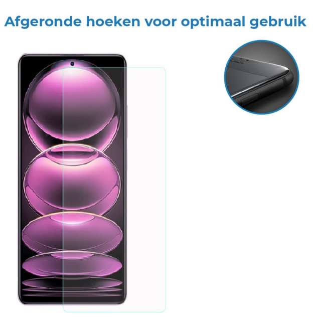 Case2go - Screenprotector geschikt voor Xiaomi Redmi Note 12 Pro - Tempered Glass - Gehard Glas - Transparant