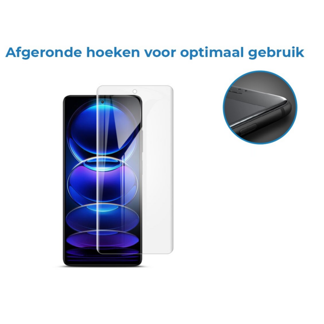 Case2go - Screenprotector geschikt voor Xiaomi Redmi Note 12 Pro Plus - Tempered Glass - Gehard Glas - Transparant