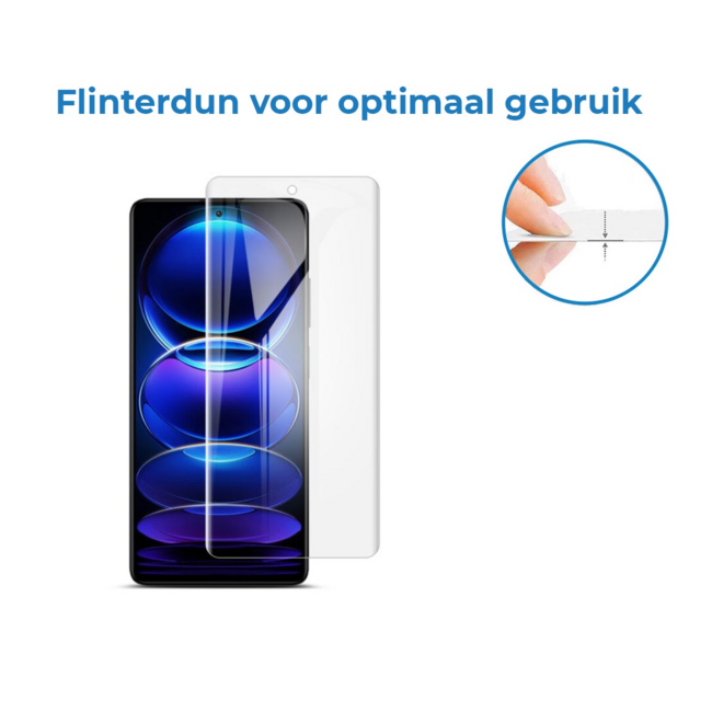 Case2go - Screenprotector geschikt voor Xiaomi Redmi Note 12 Pro Plus - Tempered Glass - Gehard Glas - Transparant