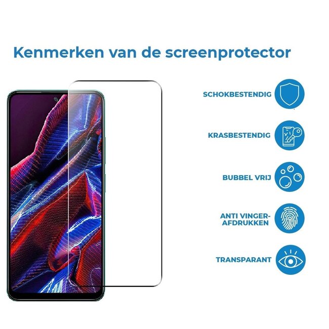 Case2go - Screenprotector geschikt voor Xiaomi Poco X5 - Tempered Glass - Gehard Glas - Transparant