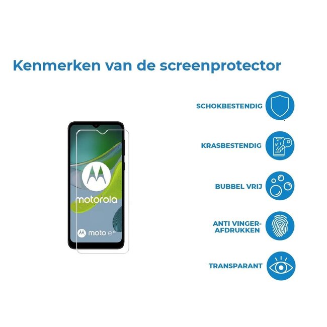 Screenprotector geschikt voor Motorola E13 - Tempered Glass - Gehard Glas - Transparant