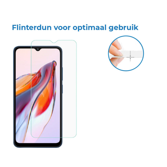 Case2go - Screenprotector geschikt voor Xiaomi Redmi 12C - Tempered Glass - Gehard Glas - Transparant