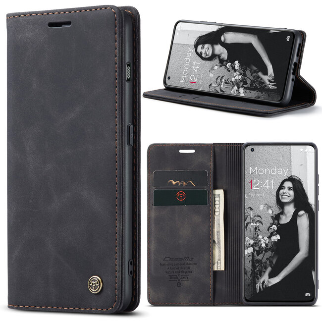 CaseMe - Telefoonhoesje geschikt voor One Plus 11 - Wallet Book Case - Zwart