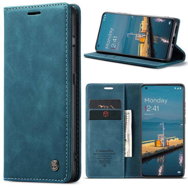 CaseMe - Telefoonhoesje geschikt voor One Plus 11 - Wallet Book Case - Blauw