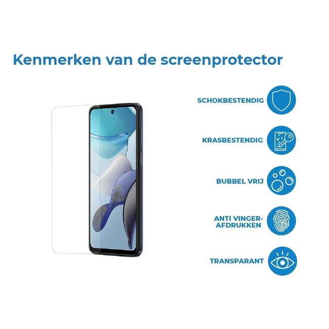Case2go - Screenprotector geschikt voor Motorola G53 - Tempered Glass - Gehard Glas - Transparant