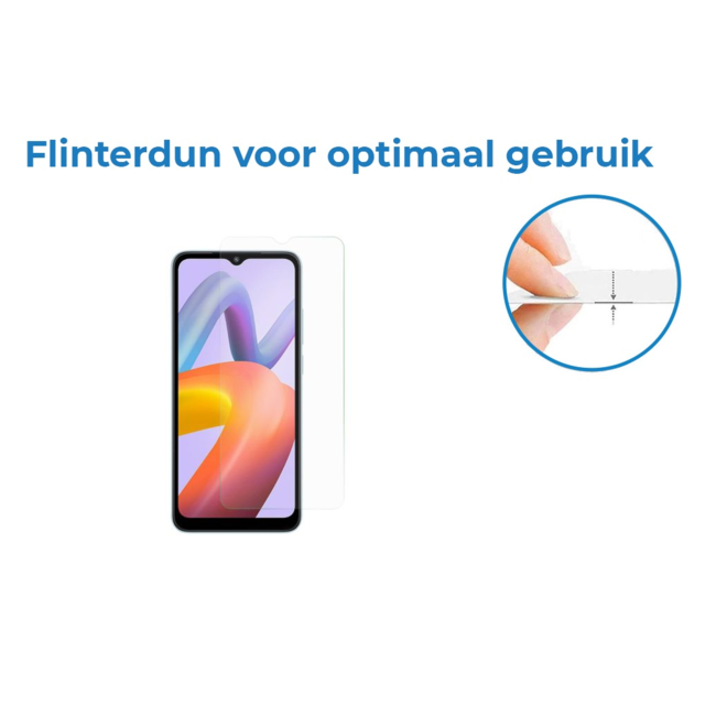 Case2go - Screenprotector geschikt voor Xiaomi Redmi A2 - Tempered Glass - Gehard Glas - Transparant