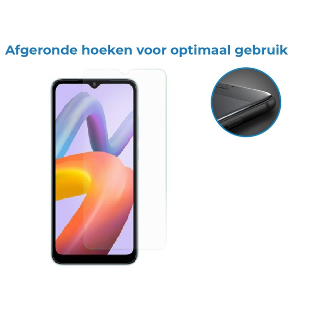 Case2go - Screenprotector geschikt voor Xiaomi Redmi A2 - Tempered Glass - Gehard Glas - Transparant