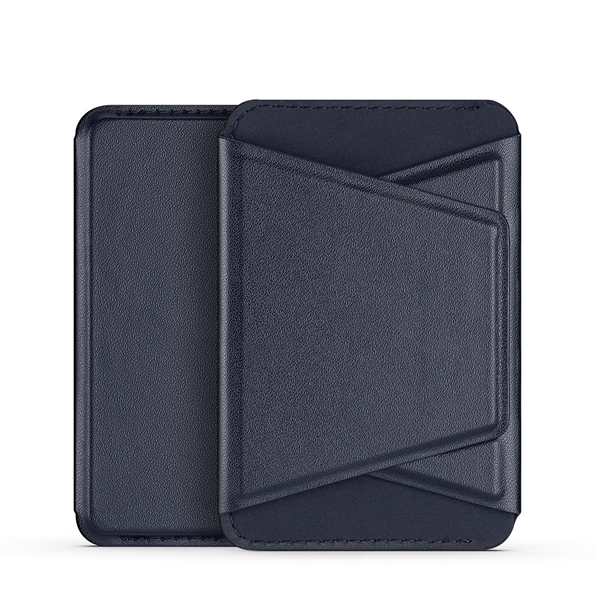 Dux Ducis - Pasjes Houder standaard geschikt voor iPhones en Apple magnetische Ring - Magnetische Kaarthouder Telefoon standaard- Donker Blauw afbeelding