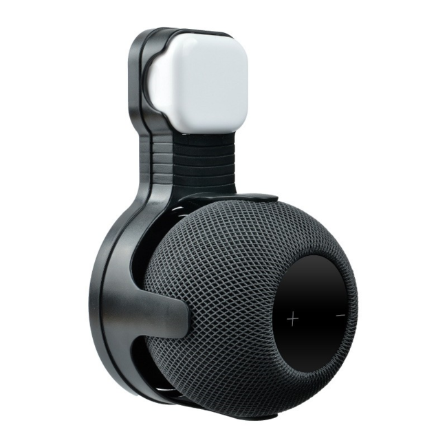 Case2go - Houder geschikt voor Apple HomePod Mini - Wall Mount - Speaker houder voor stopcontact - Zwart