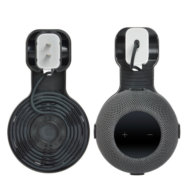 Case2go - Houder geschikt voor Apple HomePod Mini - Wall Mount - Speaker houder voor stopcontact - Zwart