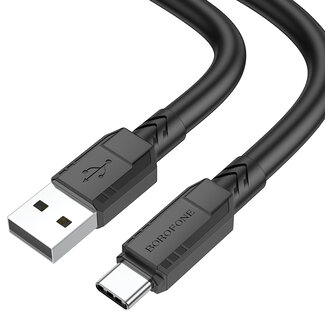 Borofone Borofone - Universele USB naar USB-C kabel - Kabel geschikt voor toestellen met USB-C aansluiting - 1 Meter - 3A - Zwart