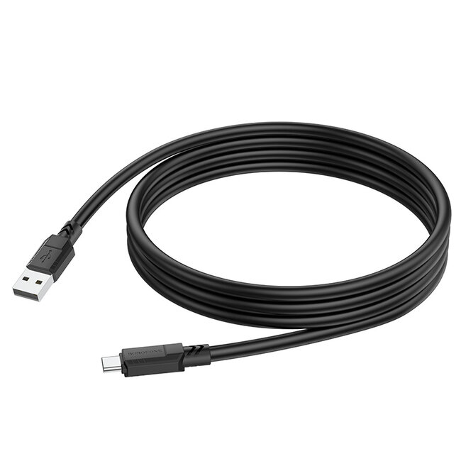 Borofone - Universele USB naar USB-C kabel - Kabel geschikt voor toestellen met USB-C aansluiting - 1 Meter - 3A - Zwart