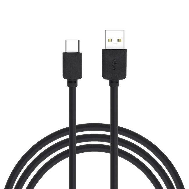 Universele USB naar USB-C kabel - Kabel geschikt voor toestellen met USB-C aansluiting - 2 Meter - Zwart