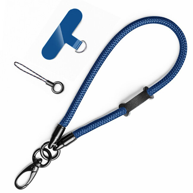 Universele Telefoonkoord - Telefoonketting met Clip -  Met Afneembaar Koord- 15 cm Koord - Blauw