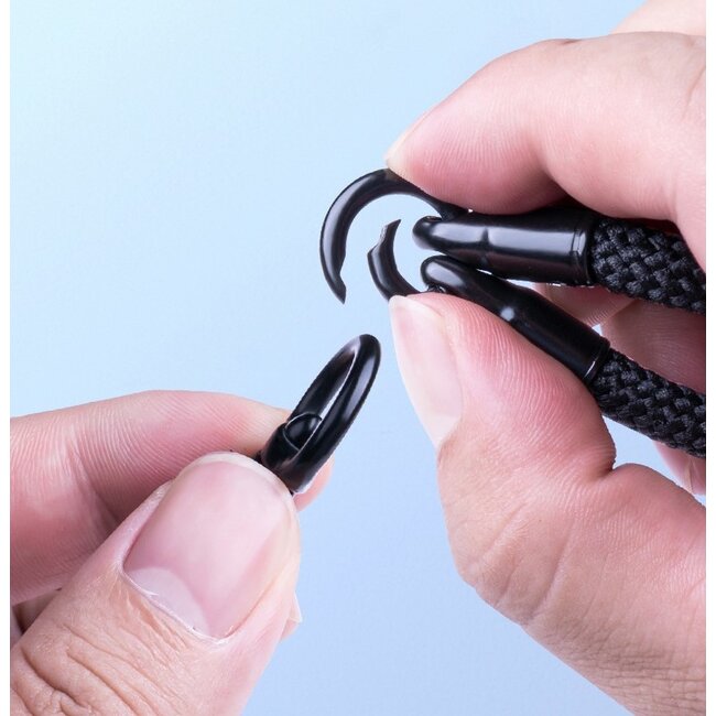 Universele Telefoonkoord - Telefoonketting met Clip -  Met Afneembaar Koord - 60 cm Koord - Zwart