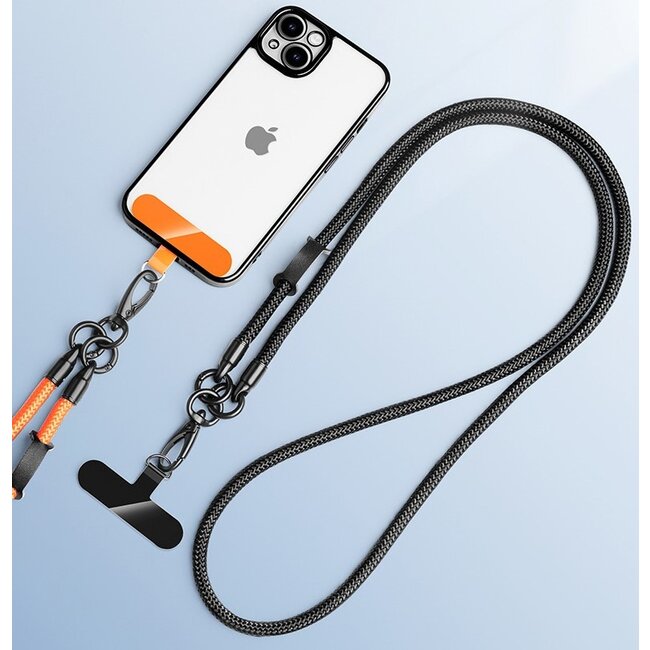 Universele Telefoonkoord - Telefoonketting met Clip -  Met Afneembaar Koord - 60 cm Koord - Paars