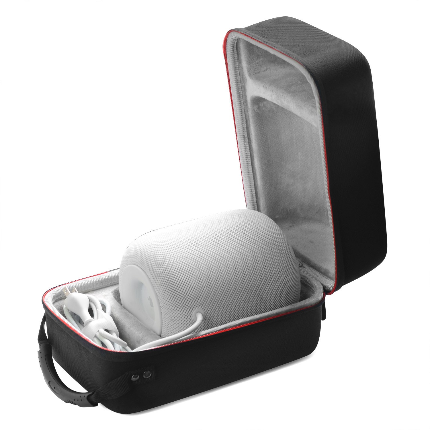 Case2go - Opbergtas geschikt voor Apple HomePod - Draagbare Opberghoes - Ruimte voor Oplader - Zwart afbeelding