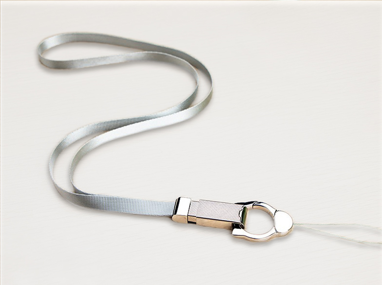 Universele Telefoonkoord - Telefoonketting met Katten oortjes Clip - Grijs afbeelding