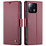 CaseMe - Telefoonhoesje geschikt voor Xiaomi 13 - Retro Wallet Book Case - Met Magnetische Sluiting - Rood