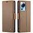 CaseMe - Telefoonhoesje geschikt voor Xiaomi 13 Lite - Retro Wallet Book Case - Met Magnetische Sluiting - Bruin