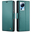 CaseMe - Telefoonhoesje geschikt voor Xiaomi 13 Lite - Retro Wallet Book Case - Met Magnetische Sluiting - Groen