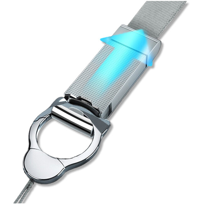 Universele Telefoonkoord - Telefoonketting met Katten oortjes Clip - Grijs