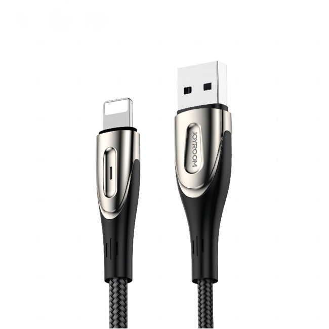 JOYROOM - USB-A naar Lightning kabel - Universele Snellader geschikt voor bijv. iPhone of andere toestellen met Lightning aansluiting - 1.2 Meter - 3A - Zwart