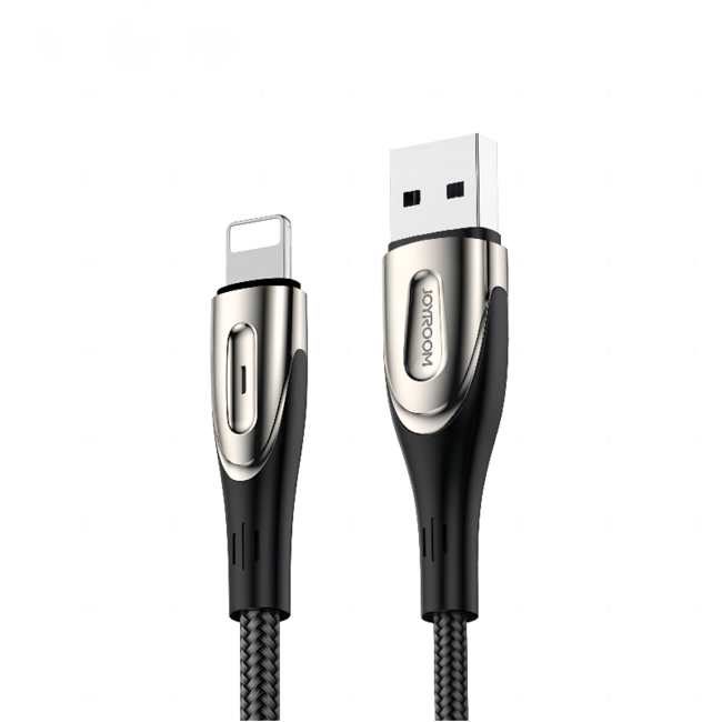 JOYROOM - USB-A naar Lightning kabel - Universele Snellader geschikt voor bijv. iPhone of andere toestellen met Lightning aansluiting - 3 Meter - 3A - Zwart