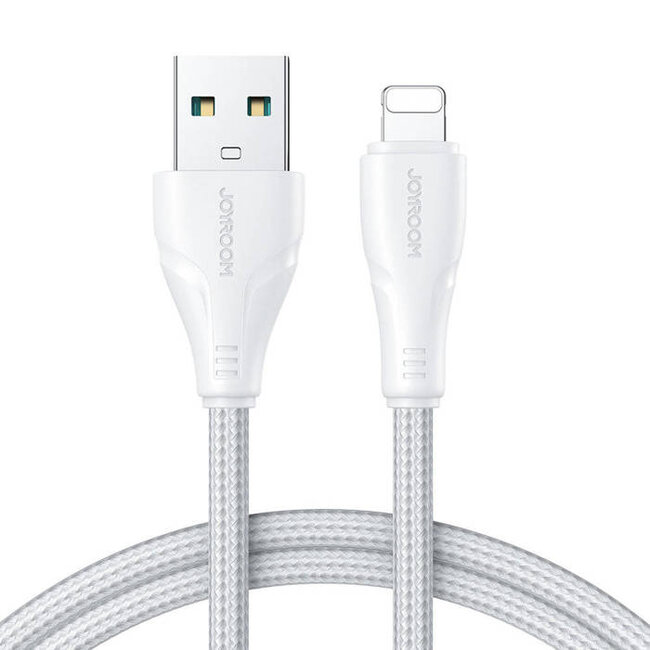 JOYROOM - USB-A naar Lightning kabel - Universele Snellader geschikt voor bijv. iPhone of toestellen met Lightning aansluiting - 2 Meter - 2.4A - Wit