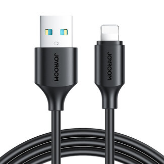 Joyroom JOYROOM - USB-A naar Lightning kabel - Universele snel lader geschikt voor bijv iPhone of andere toestellen met een Lightning aansluiting - 0.25 meter - 2.4A - Zwart