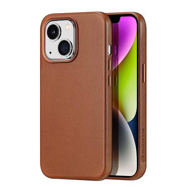 Dux Ducis - Naples Series - Apple iPhone 14 Hoesje - Backcover met Magneet ring - Bruin afbeelding