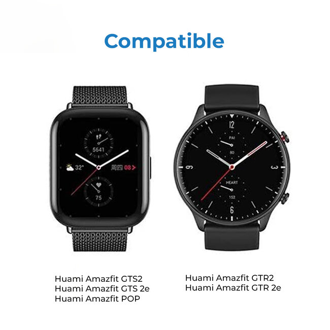 Case2go - Oplaadkabel geschikt voor Huami Amazfit GTR2 / GTS2 / POP / GTS 2e / GTR 2e - USB-kabel - 1.00 meter - Zwart