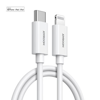 Joyroom JOYROOM - USB-C naar Lightning - Oplaadkabel geschikt voor toestellen met een Lightning aansluiting - 1,2 Meter - 27W - Wit