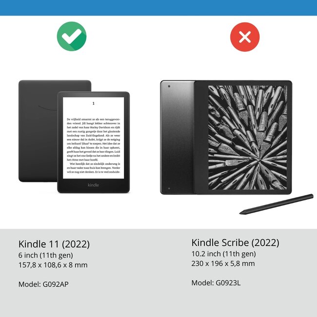 Case2go - E-reader Hoes geschikt voor Amazon Kindle 11 (2022) - 6 Inch - Tri-fold Cover - Auto/Wake functie - Eiffeltoren