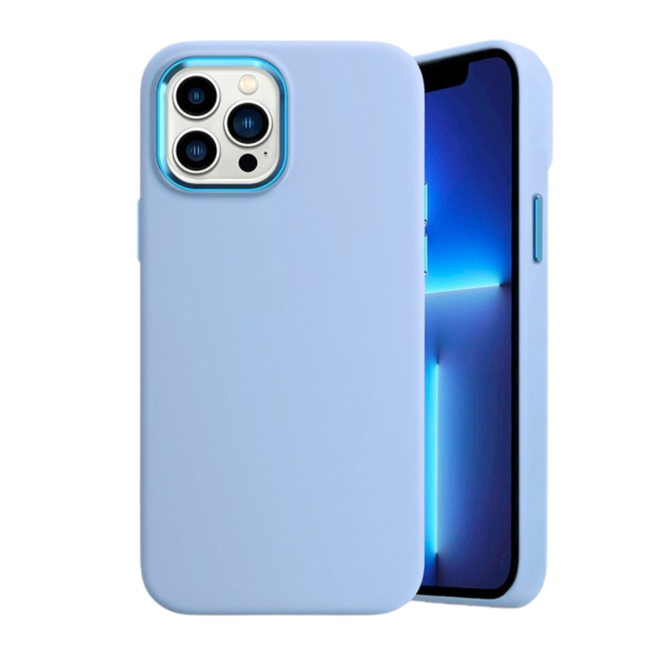 Hoozey - Hoesje geschikt voor Apple iPhone 14 Pro - Liquid Siliconen - Licht Blauw