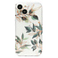 Hoozey - Hoesje geschikt voor Apple iPhone 14 Pro - Flower Print - Groen / Goud