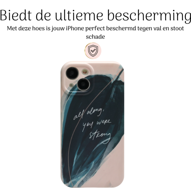 Hoozey - Hoesje geschikt voor Apple iPhone 14 Pro Max - Nature Vibes - Beige / Donker Groen