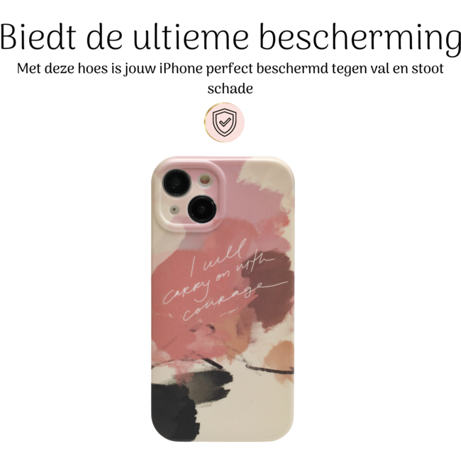 Hoozey - Hoesje geschikt voor Apple iPhone 14 Plus - Nature Vibes - Roze / Bruin