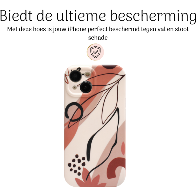 Hoozey - Hoesje geschikt voor Apple iPhone 14 Plus - Nature Vibes - Bruin / Zwart