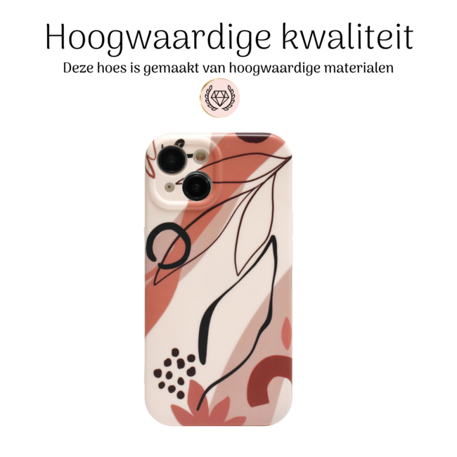 Hoozey - Hoesje geschikt voor Apple iPhone 14 Plus - Nature Vibes - Bruin / Zwart
