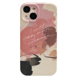 Hoozey Hoozey - Hoesje geschikt voor Apple iPhone 13 - Nature Vibes - Roze / Bruin