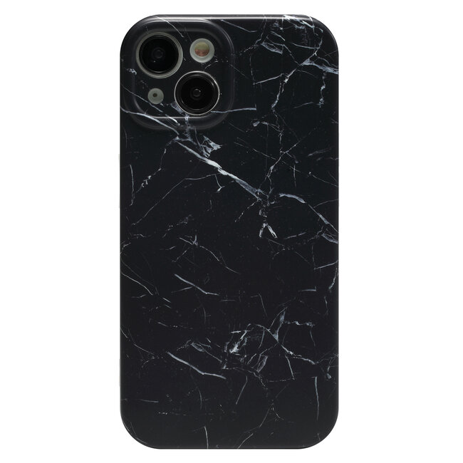 Hoozey - Hoesje geschikt voor Apple iPhone 14 Pro - Marble Print - Zwart